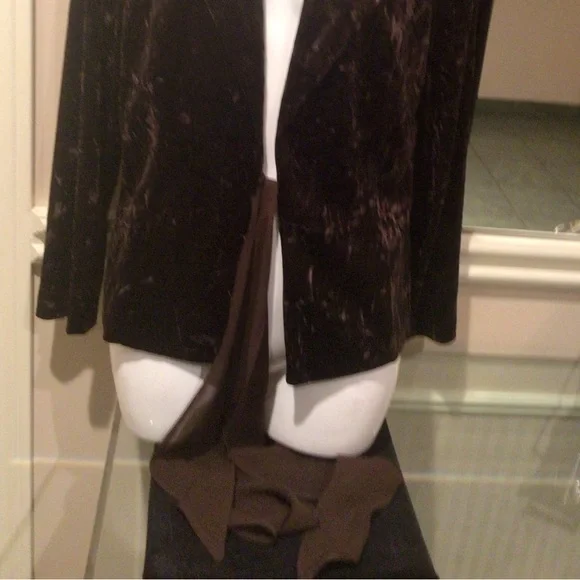 Studio Petite brown crushed velvet jacket - Picture 3 of 5